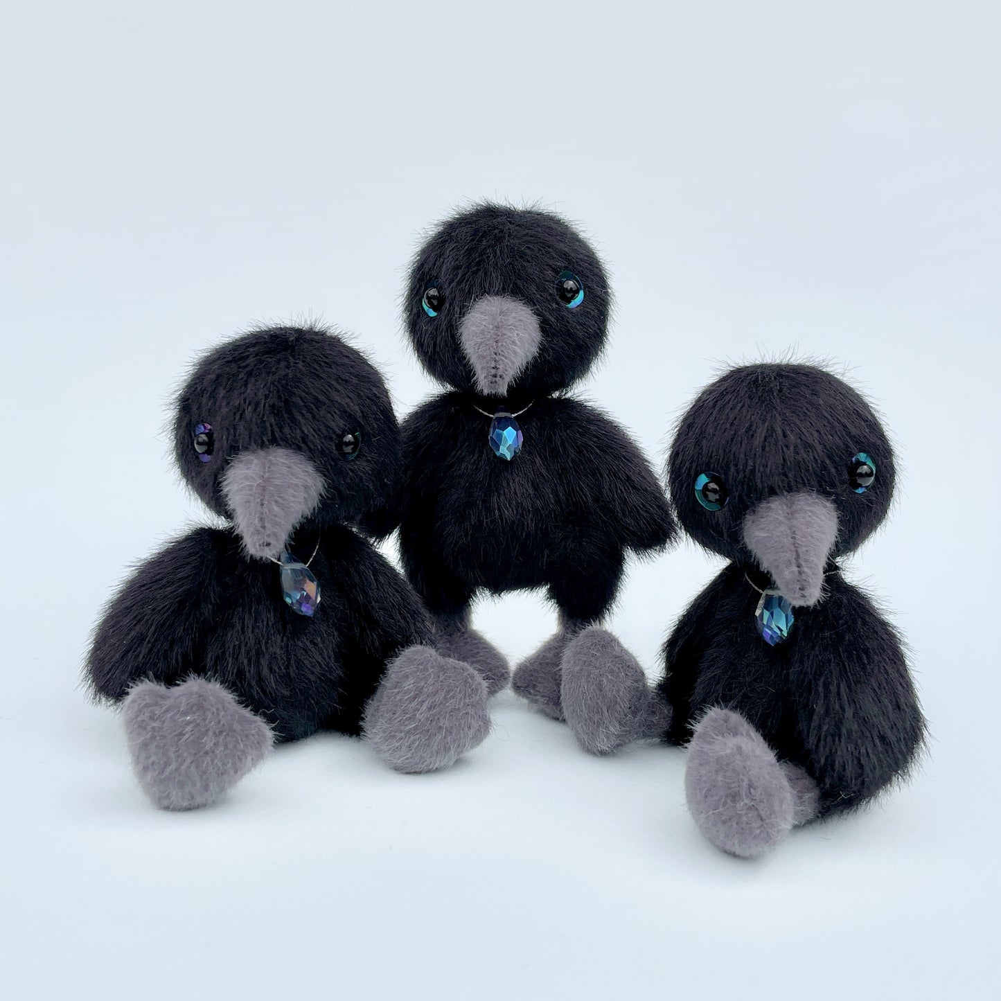 Tiny crow teddy (blue eyes)