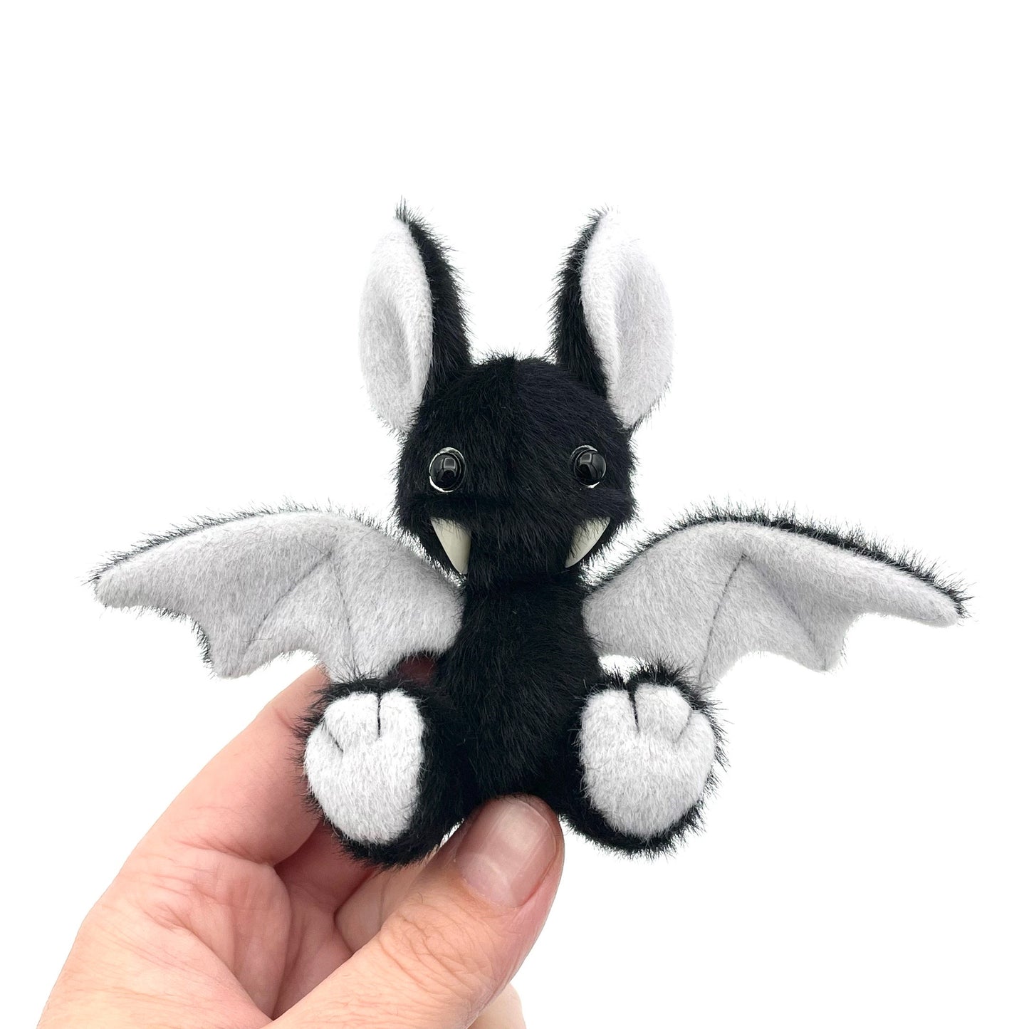 Mini bat teddy - gray and black