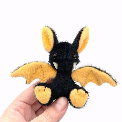 Mini bat teddy - orange and black