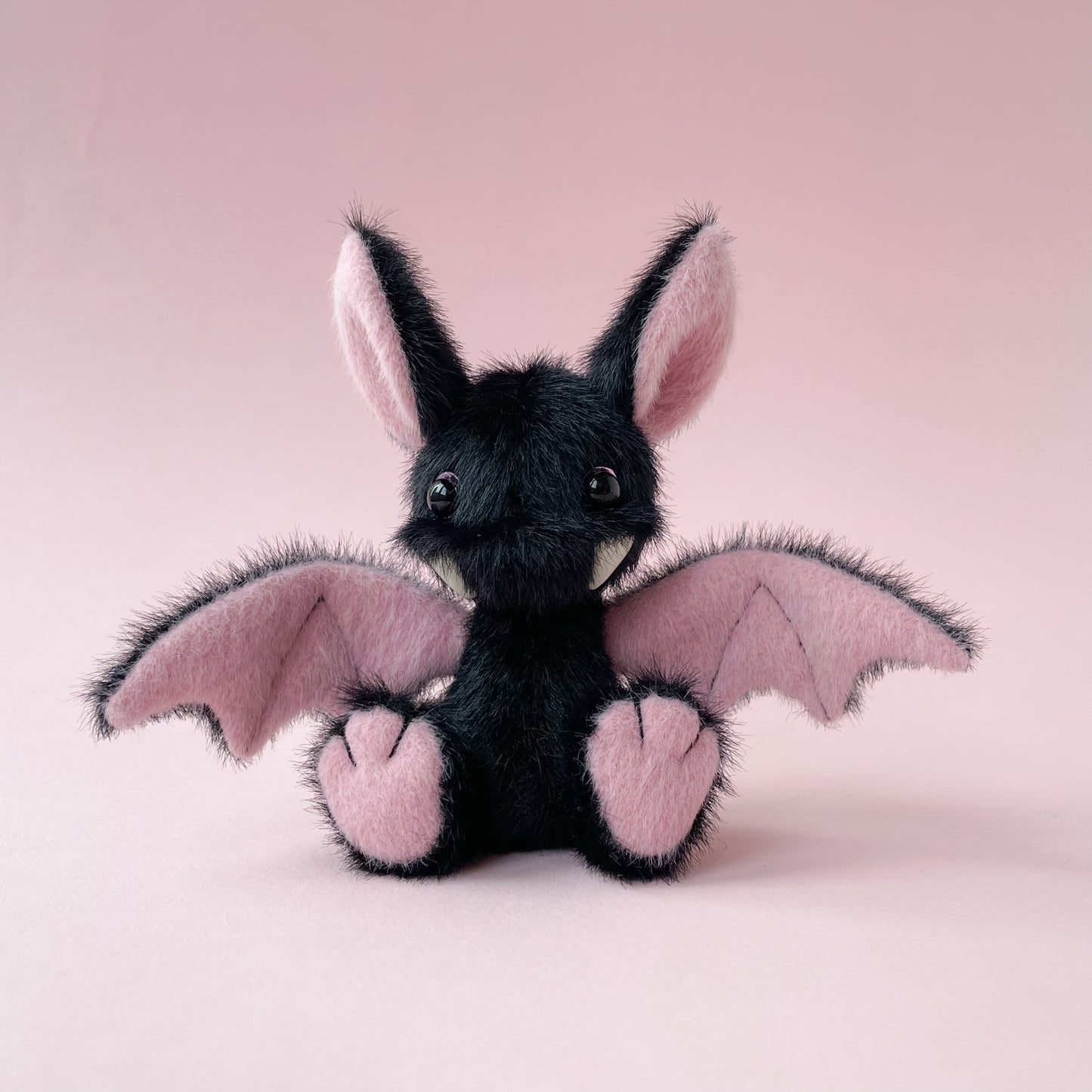 Mini bat teddy - pink and black