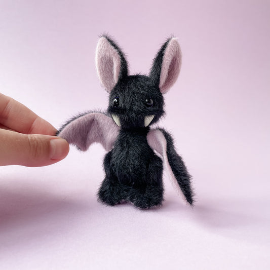 Mini bat teddy - purple and black