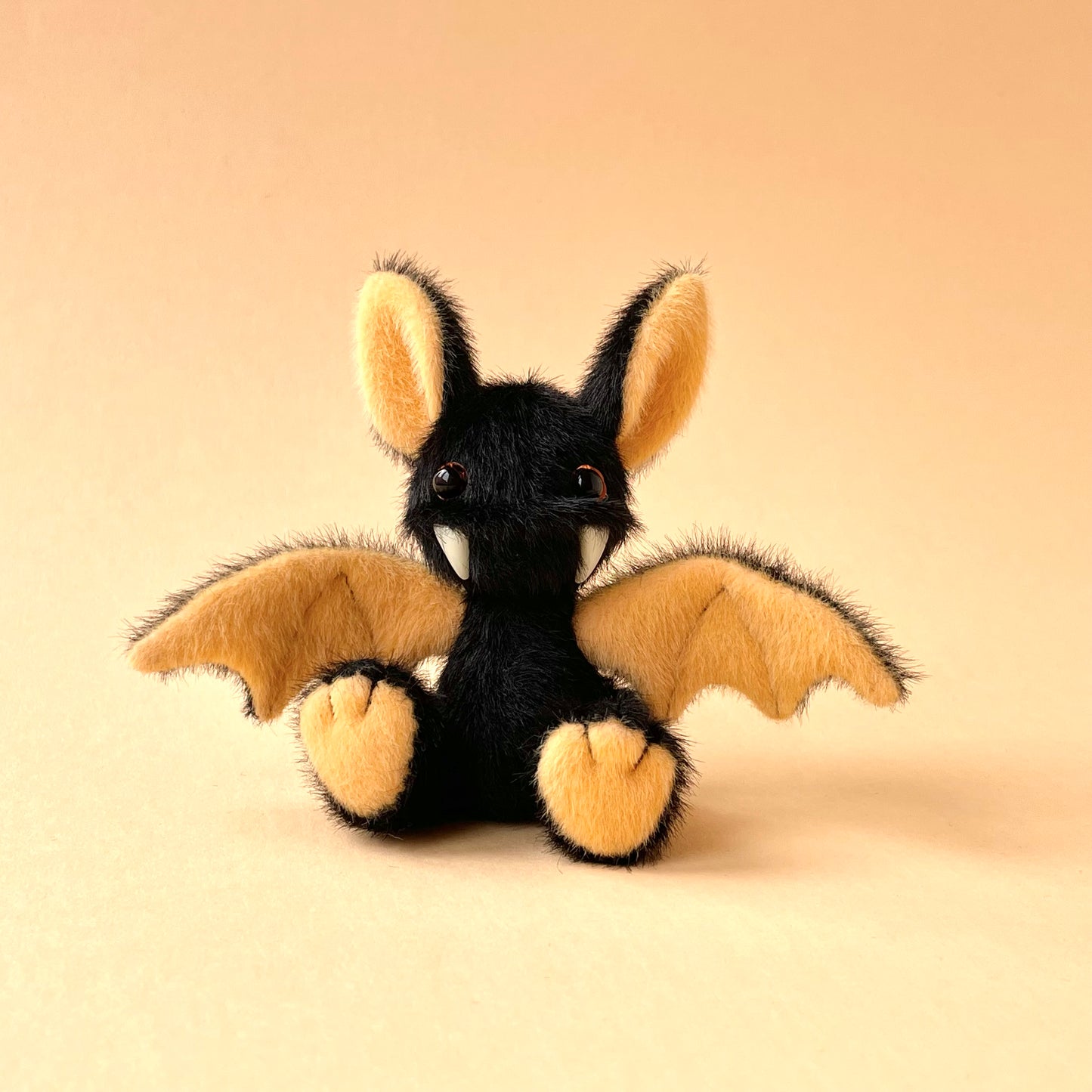 Mini bat teddy - orange and black