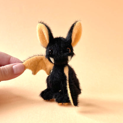 Mini bat teddy - orange and black