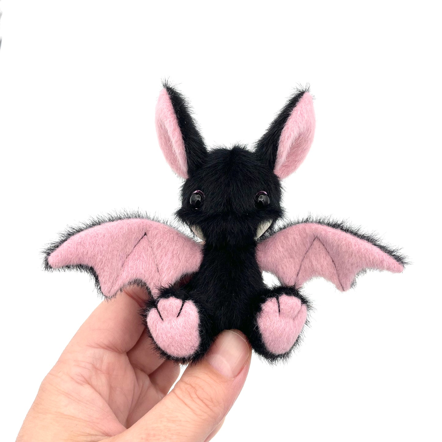 Mini bat teddy - pink and black